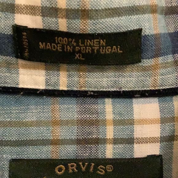 Vintage Orvis 100% Linen Shirt Extra Large - Picture 6 of 9